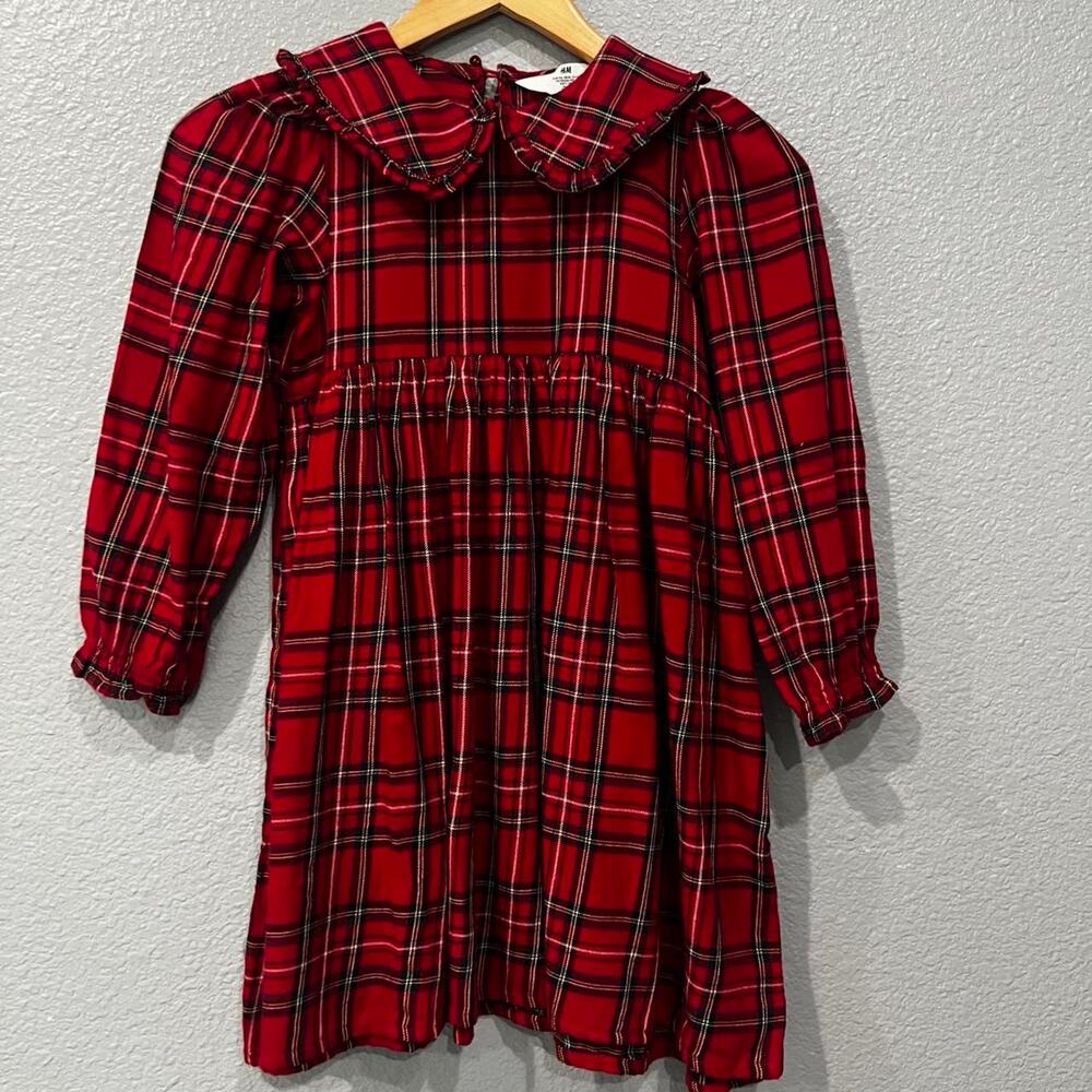 Hm red plaid flannel dress